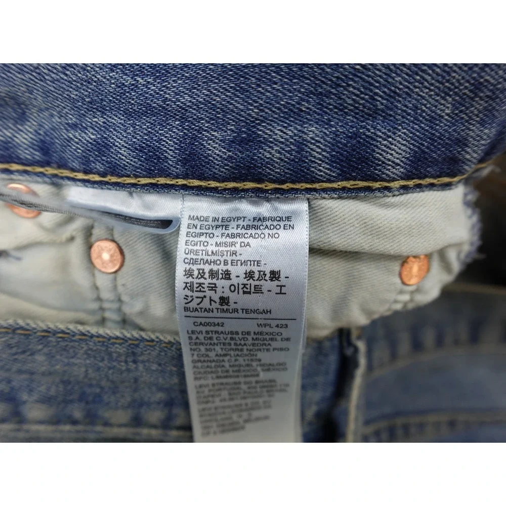 Levi's‎ 501 Original Fit Mens 34x34 Light Wash Blue Straight Leg Jeans